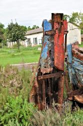 Timone di mototopo abbandonato al Lazzaretto Novo